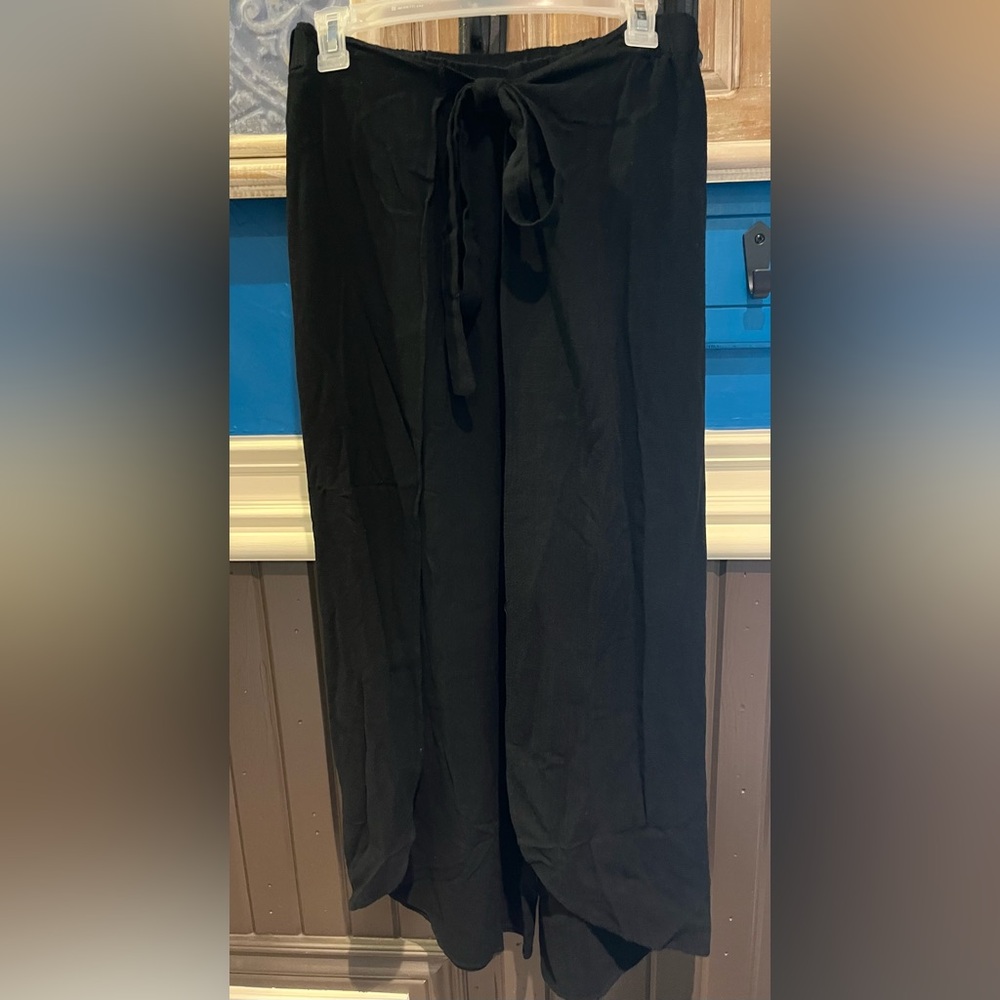NNW White Birch Black Wide Legged Capri Pants 1X - Picture 4 of 6